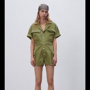 NWT Zara Denim Jumpsuit with Pockets